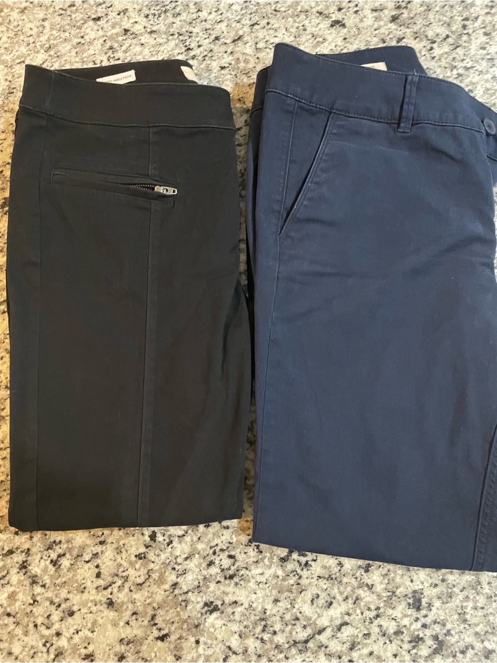 2 pair LOFT Women’s Black and Navy Stretch Chino Pants